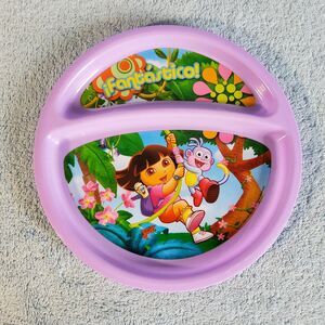 Dora The Explorer & Boots Children’s Plastic Divided Plate 8” ZAK Designs 2011